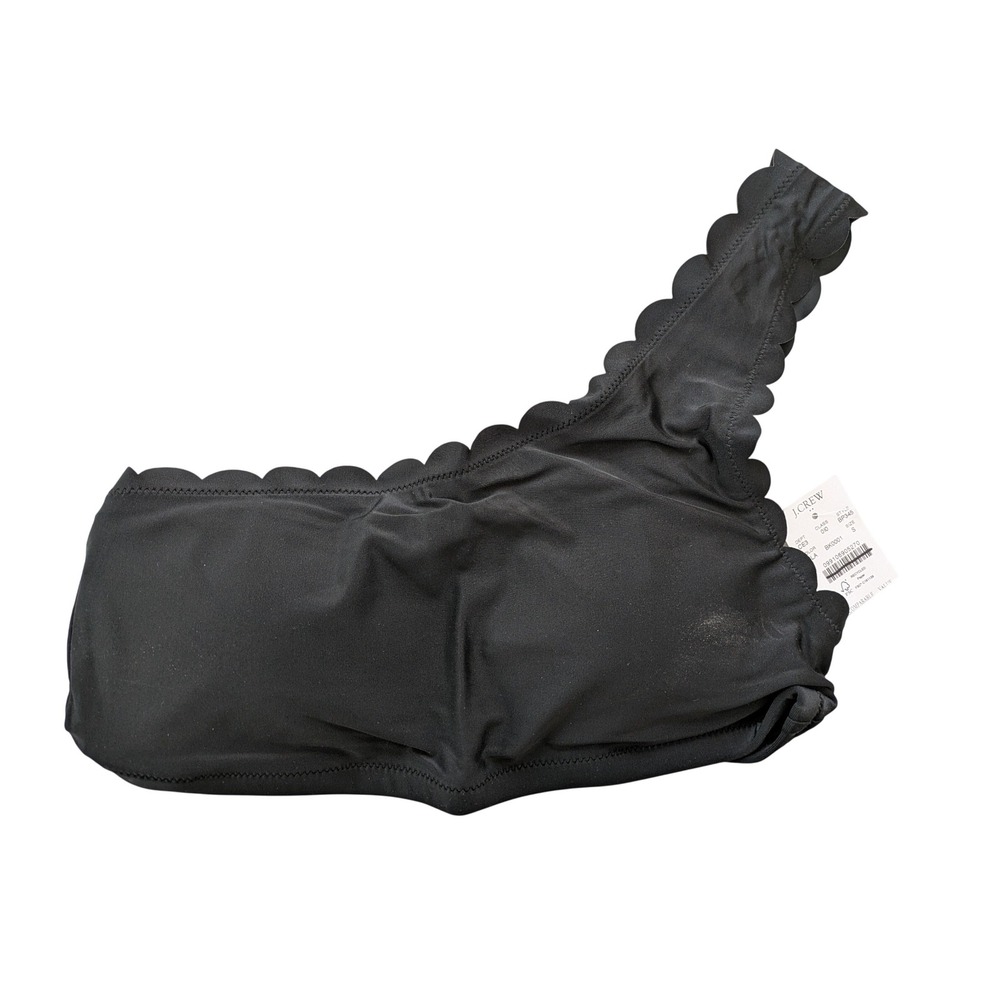 J. Crew Factory Scalloped One-Shoulder Bikini‎ Top Size S Black NWT BP345